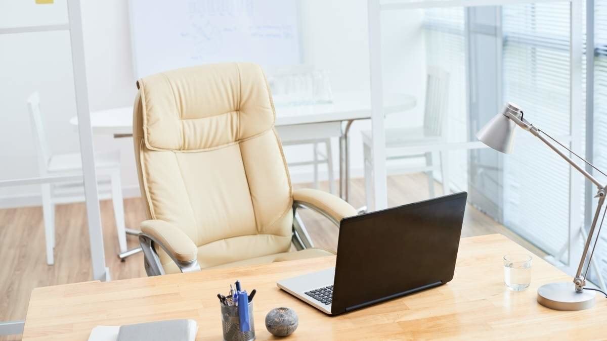 Empty chair of business person in the office